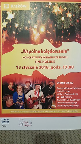 Koncert kolęd i pastorałek ”Sine Nomine” w Centrum Kultury (Kraków Podgórze)