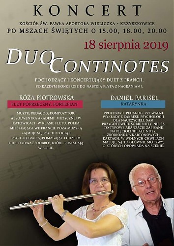 Koncert ”Duo Continotes” Kościół św. Pawła Apostoła - Wieliczka